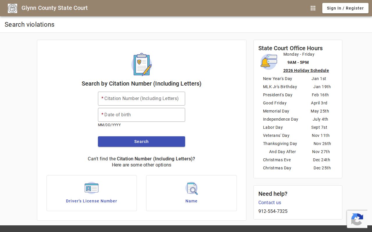 Glynn County State Court search used for 72-hour release context