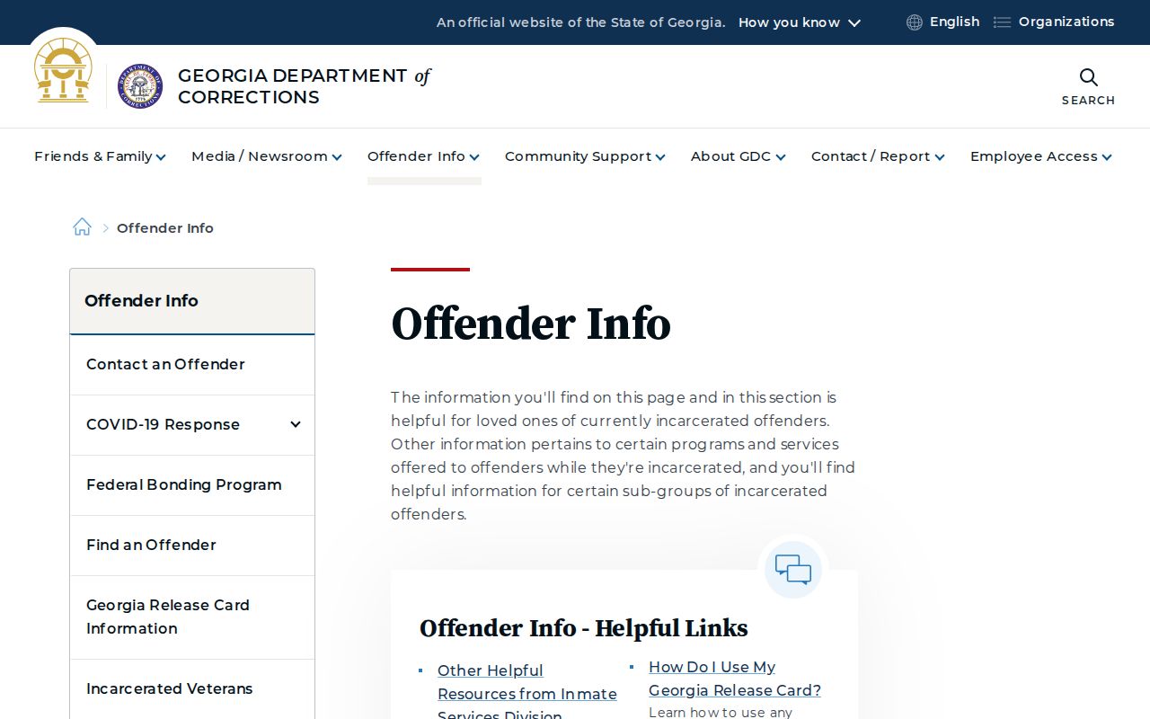 Georgia offender information for a Glynn County Jail transfer